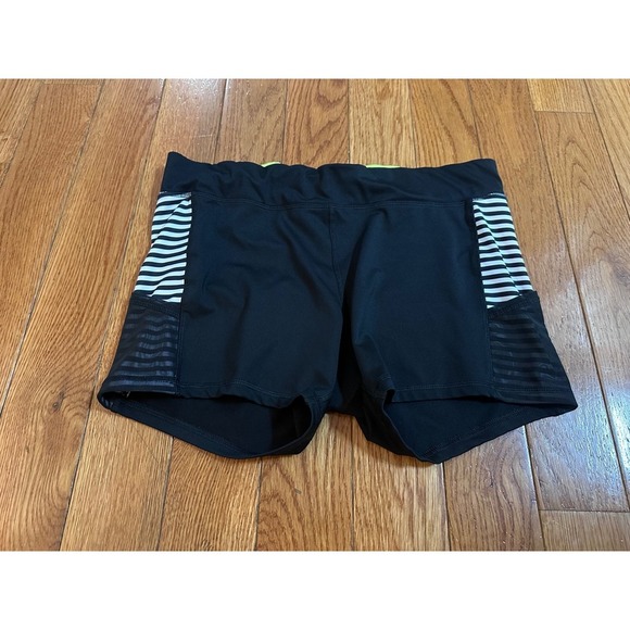 Women's Champion Duo Dry Athletic Shorts Pockets Striped Accents Black size XL - Picture 1 of 7